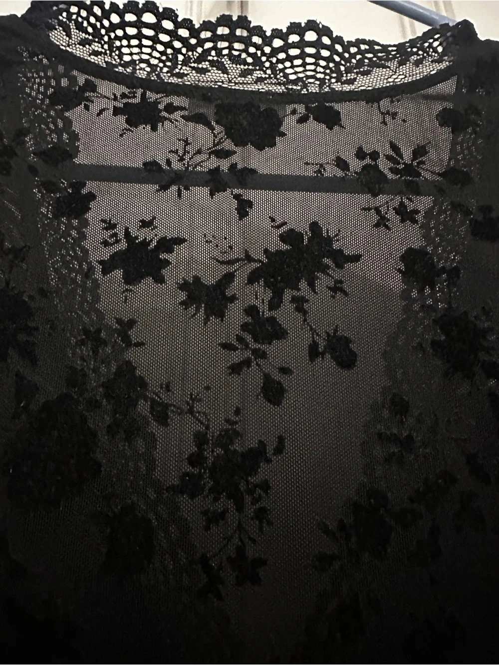 Free People Babes in bandeaus bodysuit, Black flocked velvet floral print